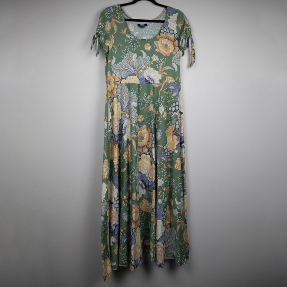 Chaps floral and bird print maxi dress-L - Picture 1 of 4